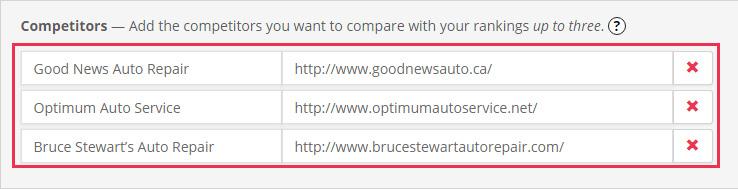 To see how the competitors you added are performing and to compare your results, click on the Competitor