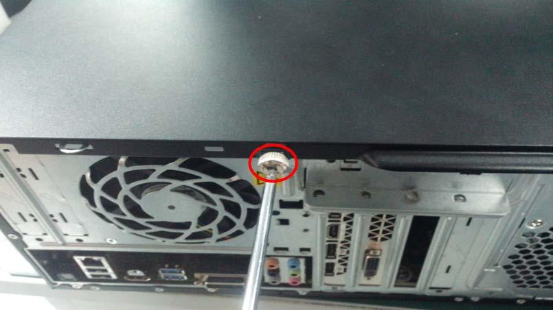 1. Remove access panel Release screw on