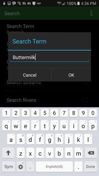 Tap the "Search" button to initiate the search.