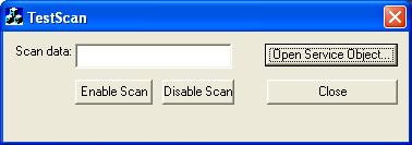 6. Click on Disable Scan to stop scanning with the OPOS test