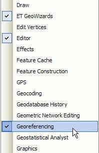 9) Because the geological map has not georeferenced yet, so for georeferencing purpose we need Georeferencing toolbar.