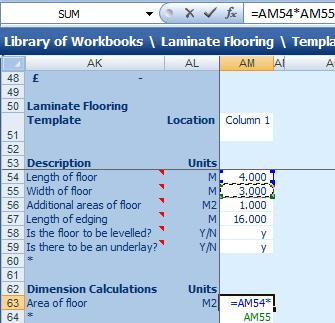 20 Creating the Laminate Flooring Workbook [28] Type * (this is the Excel symbol for multiplied by).