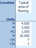 [14] Change the column heading from Column 1 to Typical area of flooring. [15] Press the Close button to close the Worksheet Template. You are returned to the Summary of the Worksheet Template.