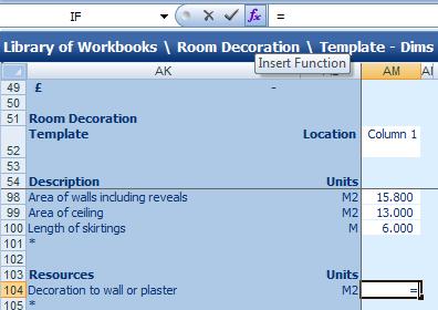 62 Creating the Room Decoration Workbook Earlier, we entered a Y/N question of Are walls to be decorated?