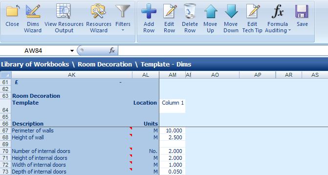 Creating Resources in the Workbook 68 [1] Press the View Resources Output button. You are transferred to the Resources Section of the Worksheet.