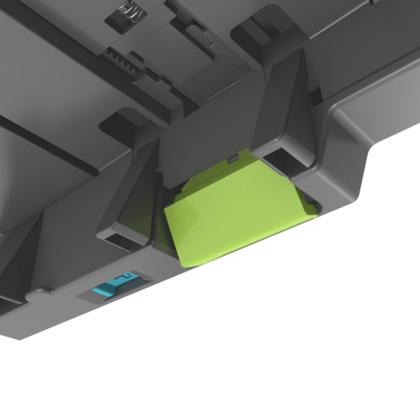 A5 B5 EXEC LTR A4 Loading paper and specialty media 57 3 Squeeze, and then slide the length guide tab to the correct position for the size of the paper you are loading.