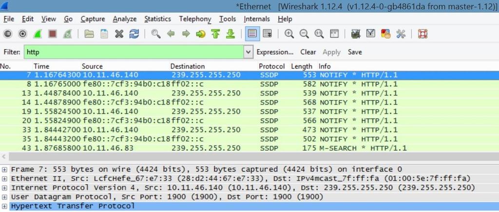 Transmission Control Protocol information displayed. Maximize the amount information displayed about the HTTP protocol. Your Wireshark display should now look roughly as shown in Figure 6.