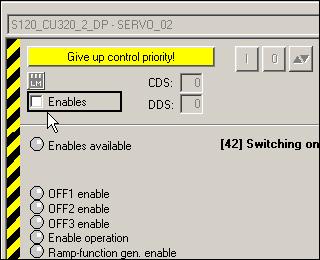 Commissioning a drive 5. In the "Assume control priority" window, click on button "Accept".