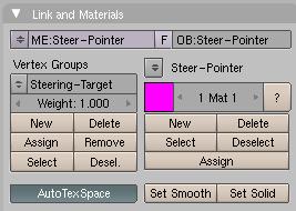 - Create a new Vertex Group aligned on the direction of the Steering-Wheel axle, or duplicate the small
