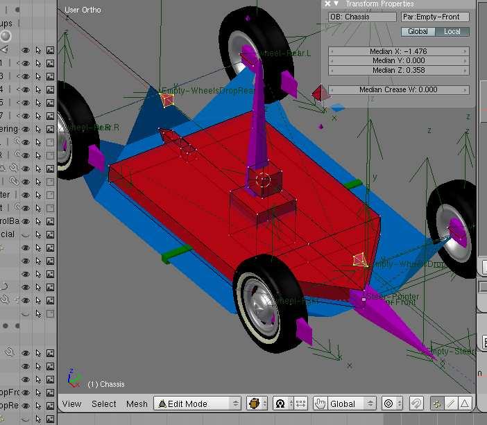Step 9 : Improving the Geometry of the wheels rig.