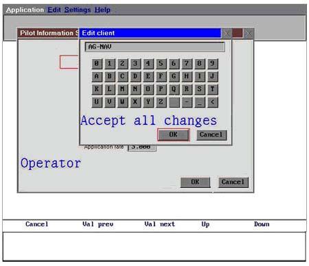 This screen contains the current information registered in the system. To edit any information, move the red box cursor to the item using the or keys.