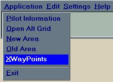 All local or area waypoints saved in the area file are shown for selection. For XWaypoints, you have to select the waypoints from the Application menu.