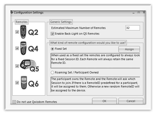 2 Remote Configuration Assigning fixed numbers assigns the remote ID (i.e., remote#1, remote#2, etc.). The file that contains the remote assignments is saved onto the computer, not on the remotes.