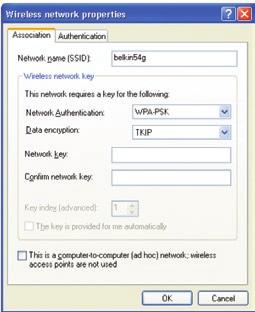 Wireless Network Utility by doing the following: 1. Under Windows XP, click Start > Control Panel > Network Connections. 2. Right-click on Wireless Network Connection, and select Properties. 3.