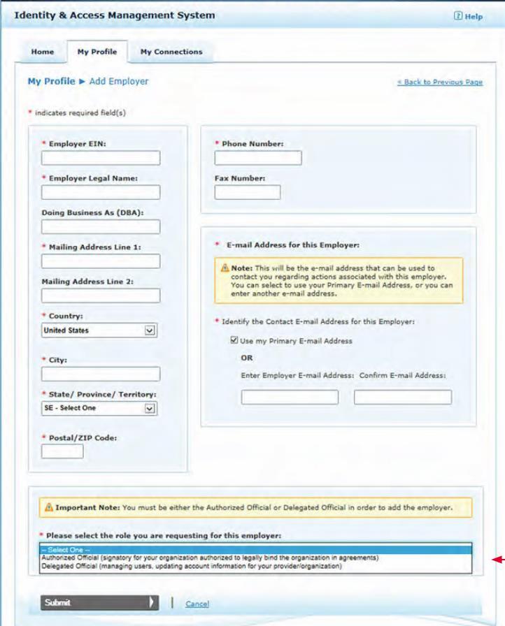Adding Employer Select your employer from the