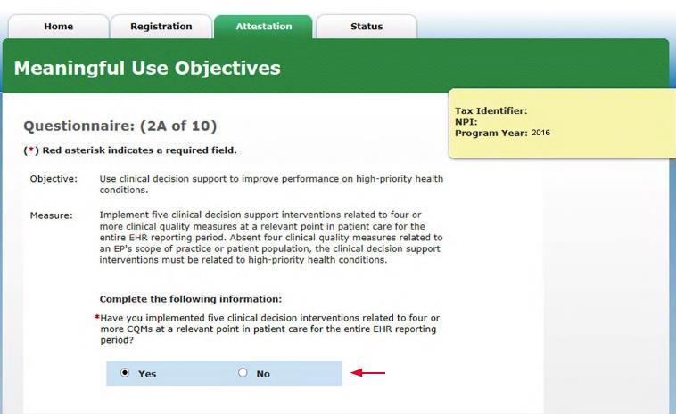 Objective 2: Clinical Decision Support Answer Yes or No to the Exclusion If the exclusion does not