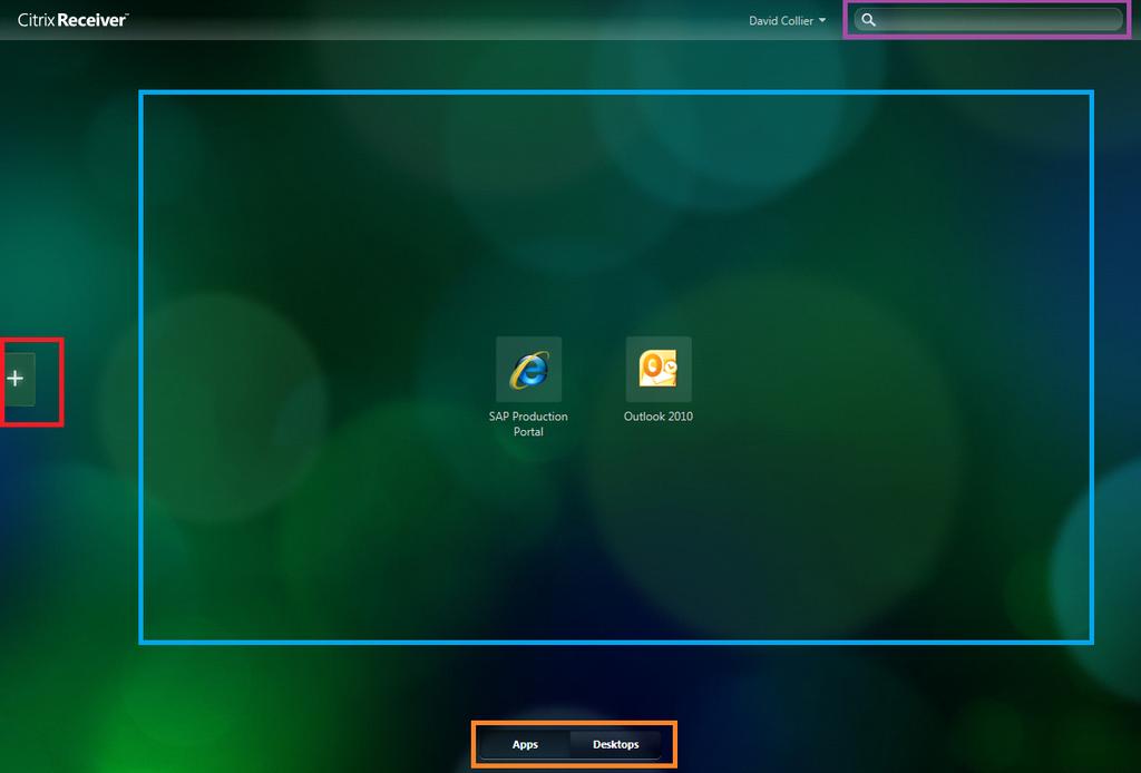Normal Site Operation (Visitors with valid existing SecureAuth certificates) 2 Welcome to the new Citrix Portal Applications you ve decided to Add are found in the middle of your screen (blue square)
