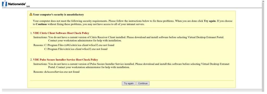 Step 3: Upgrade the Citrix Receiver Client An error will display requesting an upgrade to