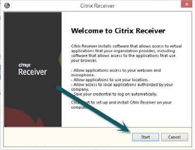 4. Click Start. 5. Check the box to accept the license agreement then Install. 6. Click Finish. 7. Return to https://www.citrix.