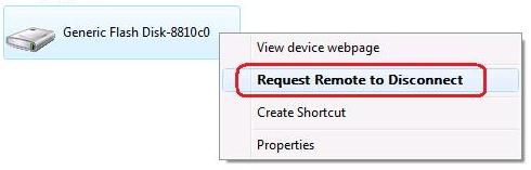 If you would like to reconnect the USB device, simply right-click on the USB device icon. And then select Connect again to establish the connection. Request to Disconnect 1.