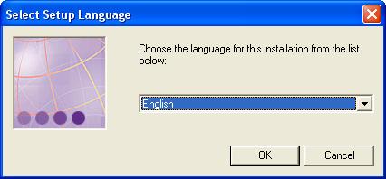 8. Leave English selected in the Select Setup Language