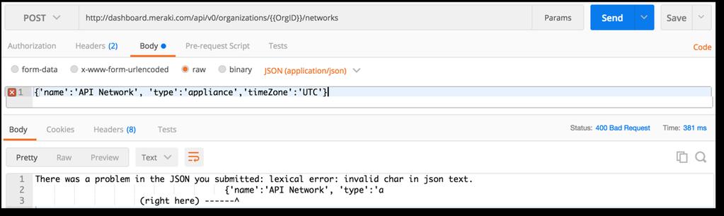 Creating Objects via API Attributes for object are passed as JSON data in the body of the request Make sure you set the Body Content as Raw and