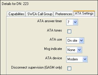 DN records panes ATA Settings tab Analog telephones have some settings that are specific to the analog connection.