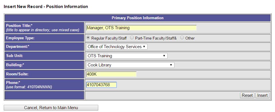 In the Lookup User field, type in the new employee s Towson University NetID Number and click the Look up employee using their TU ID! button.