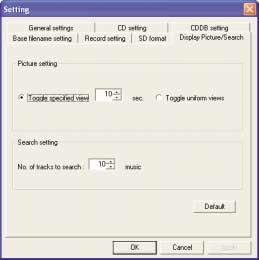 Sets the recording method for MP3 file importing. Sets the audio quality level for converting MP3 to AAC.