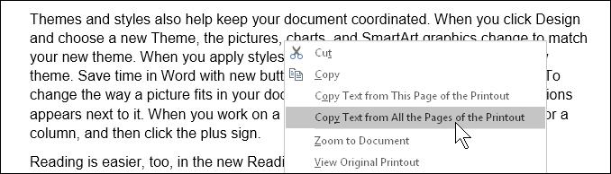 Remember that pages that you print to OneNote are pictures.