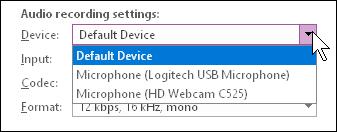 OneNote 2010/2013/2016 4/7/2018 You list of Devices will vary based on what is installed on your PC. 4. If necessary, in the Input list, click the input setting you want to use. 5.