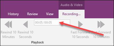 On the Insert tab, in the Recording group, click Record Audio button. The ribbon will change, and you will see the Recording tab appear.