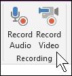 OneNote 2010/2013/2016 4/7/2018 2. Click the Insert tab, in the Recording group, click Record Video. Your screen should look like this. There are three items to notice.