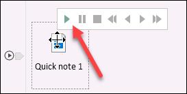 After you click Stop to end the recording, small Play buttons appear to the left of each note.