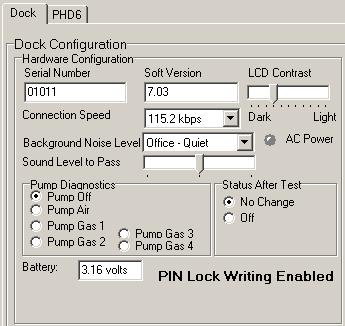 Enter a unique 4-digit PIN in the input box under Access PIN and click on Write to Instrument. 8. Click Set Config to tell the dock to upload the PIN setting to the instruments.
