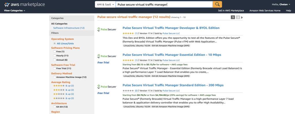 Deploying Virtual Traffic Manager EC2 Instance in the External Subnet of PCS in AWS Virtual Traffic Manager can be deployed
