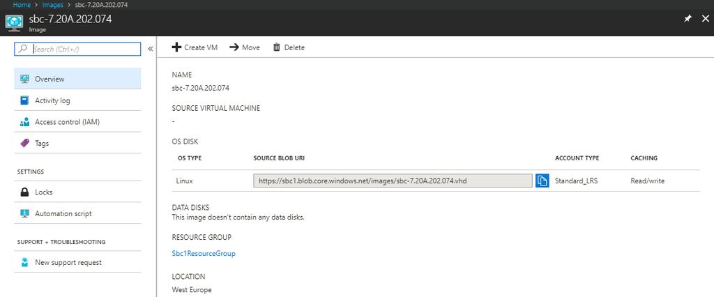To deploy a standalone Mediant VE through Azure portal: 1. Open the Azure portal at https://portal.azure.com/. 2. Open the Images screen on the Azure dashboard. Figure 4-1: Images Screen 3.
