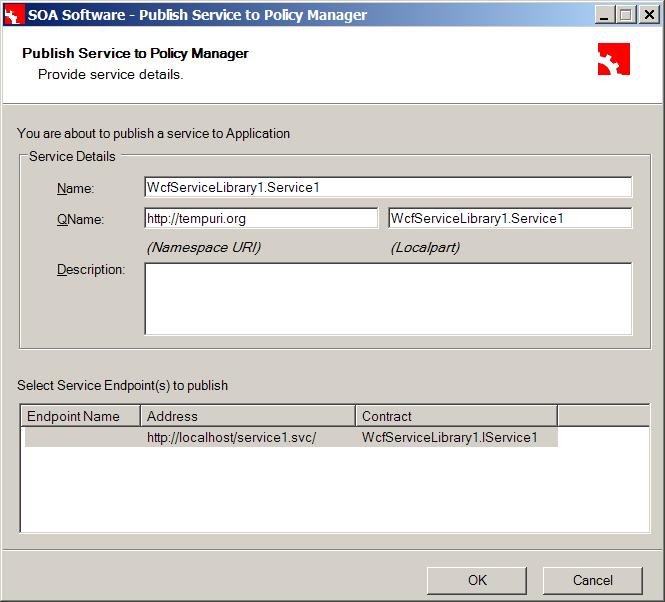 6 Click OK. Observe that the Services folder in the Add-In left pane is refreshed and the service is registered in the Policy Manager registry.