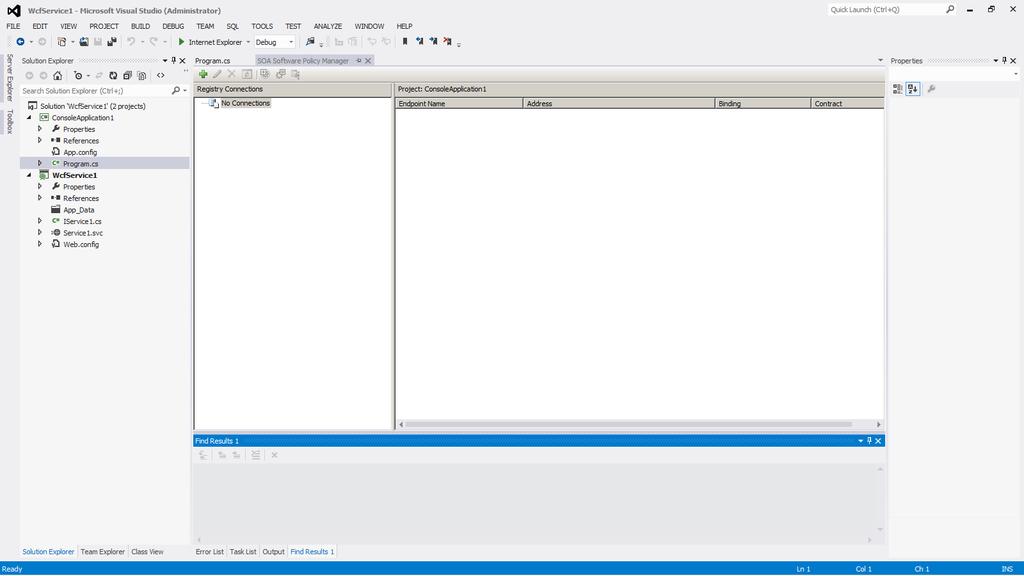 2 The Add-In window is split in two vertical panes. The left pane shows the Registry connections and allows browsing through them.