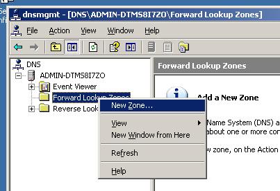 5 Hình 1-2: Tạo Forward Lookup Zone mới trong dnsmgmt Bước 2: Trong cửa sổ New Zone Wizard, ấn nút Next.