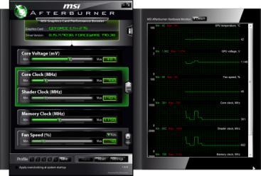 Rivatuner Support both NVIDIA & ATI graphics cards 5 customized profile settings.