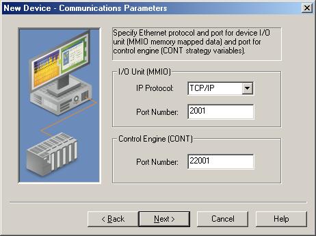 6 I/O Unit (MMIO) The I/O Unit settings are used to access memory mapped data using the MMIO protocol. Descriptions of the parameters are as follows: IP Protocol: Options include TCP/IP or UDP.