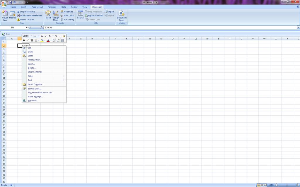 The VBA Interface in EXCEL If you right click your mouse