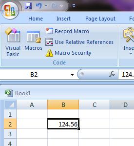17 The VBA Interface in EXCEL We start by selection the Record Macro option in the toolbar.