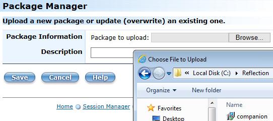 Upload the updated companion.msi file. 1. Open the Administrative WebStation, open Package Manager. 2. Click Add and then Browse to the companion.