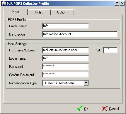 Die POP3-Profile Seite: 25 8. POP3 Collectors The category POP3 Collectors is used to manage external POP3 accounts.