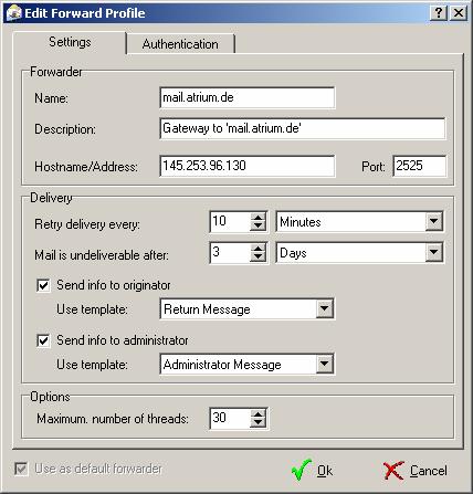 The Forwarders Page: 3 3. Forwarders A forward profile is used to forward the received email messages to the actual mail server.