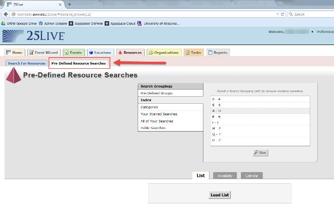 Schedule by Resource Use the Resources tab to search for available rooms based off of resources available in that room. Step 1.