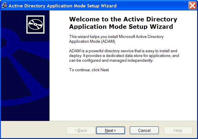 16.3 Creating an ADAM Instance 1 Browse to the ADAM set up file that you downloaded from the Microsoft Web site. 2 Double-click to run the ADAMredistX86.