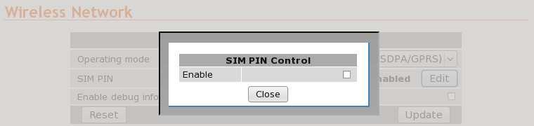 Figure 13: SIM PIN control dialogue. Figure 14: SIM PIN control dialogue. 7.1.3 Adding a Network Connection Profile To access the wireless packet mode settings click on the Packet mode tab.